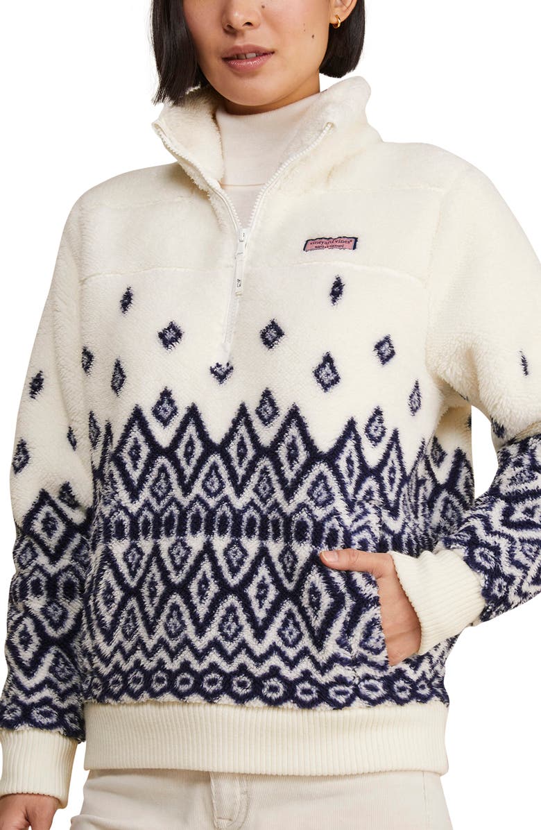 vineyard vines Fair Isle Quarter Zip Pullover, Main, color,