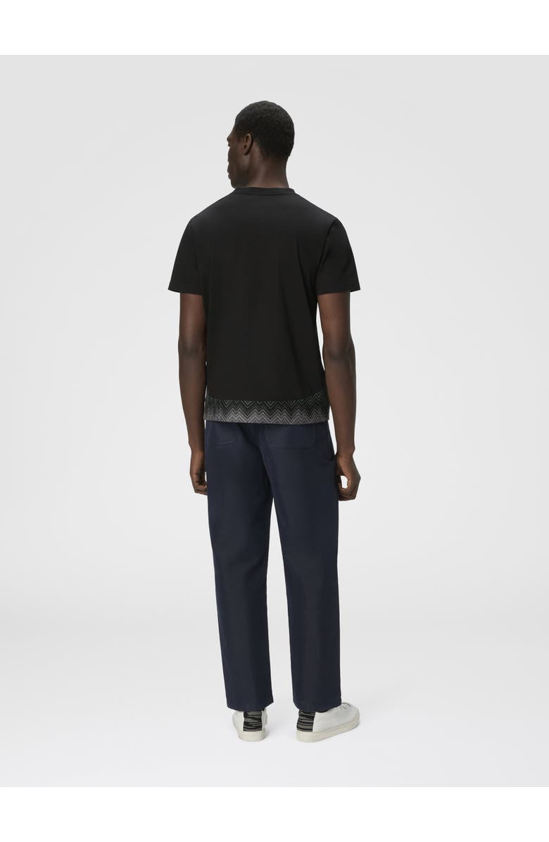 Missoni Short Sleeve T-shirt With Irregular Zigzag Insert, Alternate, color, Black