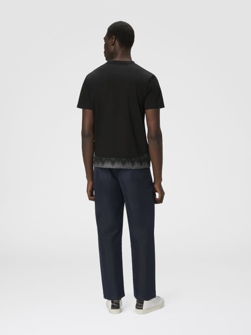 Missoni Short Sleeve T-shirt With Irregular Zigzag Insert In Black