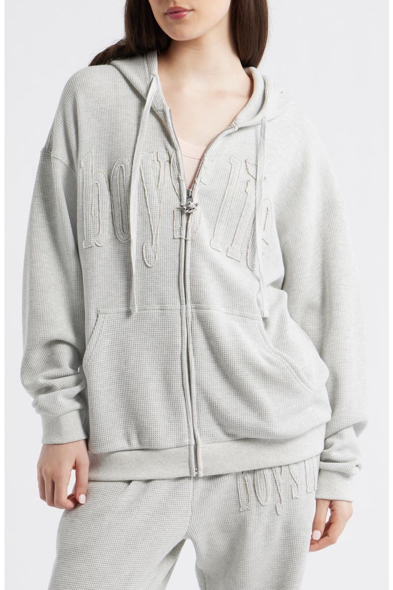 Grey Area Thermal Zip Sweatshirt, Alternate, color, HEATHER GREY