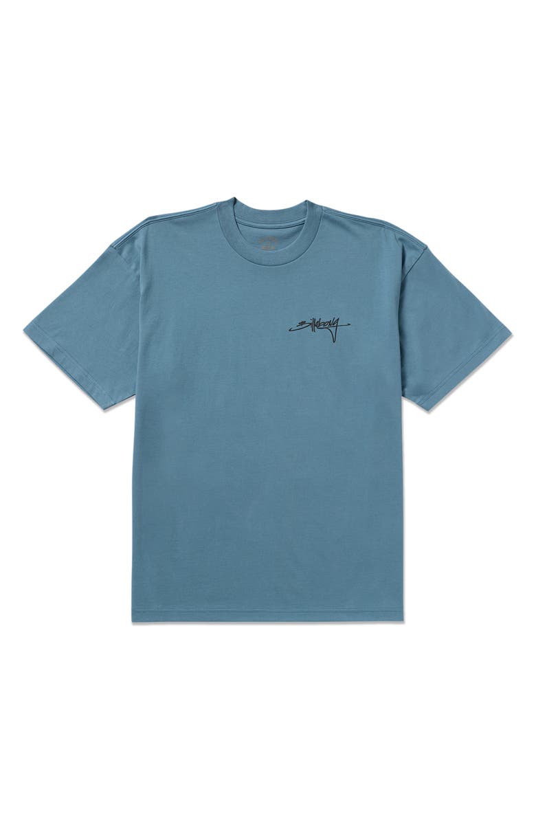 Billabong Bracket Script Graphic T-Shirt, Alternate, color, Carolina Blue