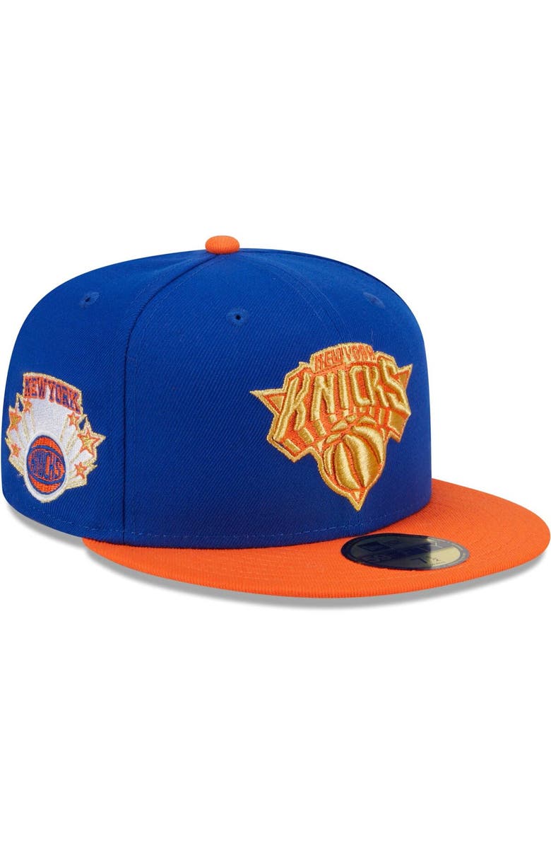 New Era Men's New Era Blue/Orange New York Knicks Gameday Gold Pop Stars 59FIFTY Fitted Hat, Main, color, Blue