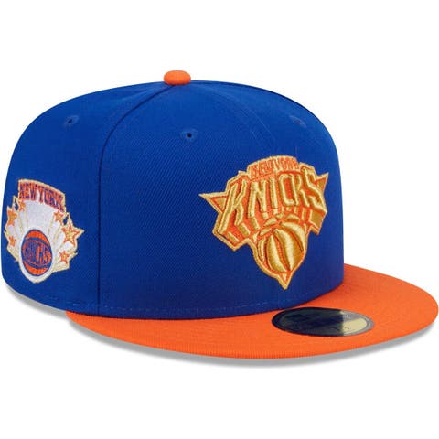Men's New Era Blue/Orange New York Knicks Gameday Gold Pop Stars 59FIFTY Fitted Hat