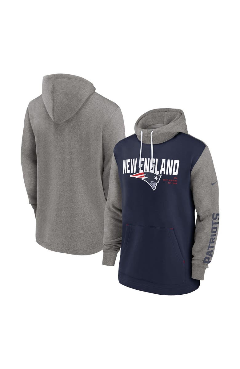 Nike Men's Nike Navy New England Patriots Fashion Color Block Pullover Hoodie, Alternate, color, Navy
