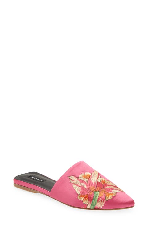 Arri Embroidered Satin Mule (Women)