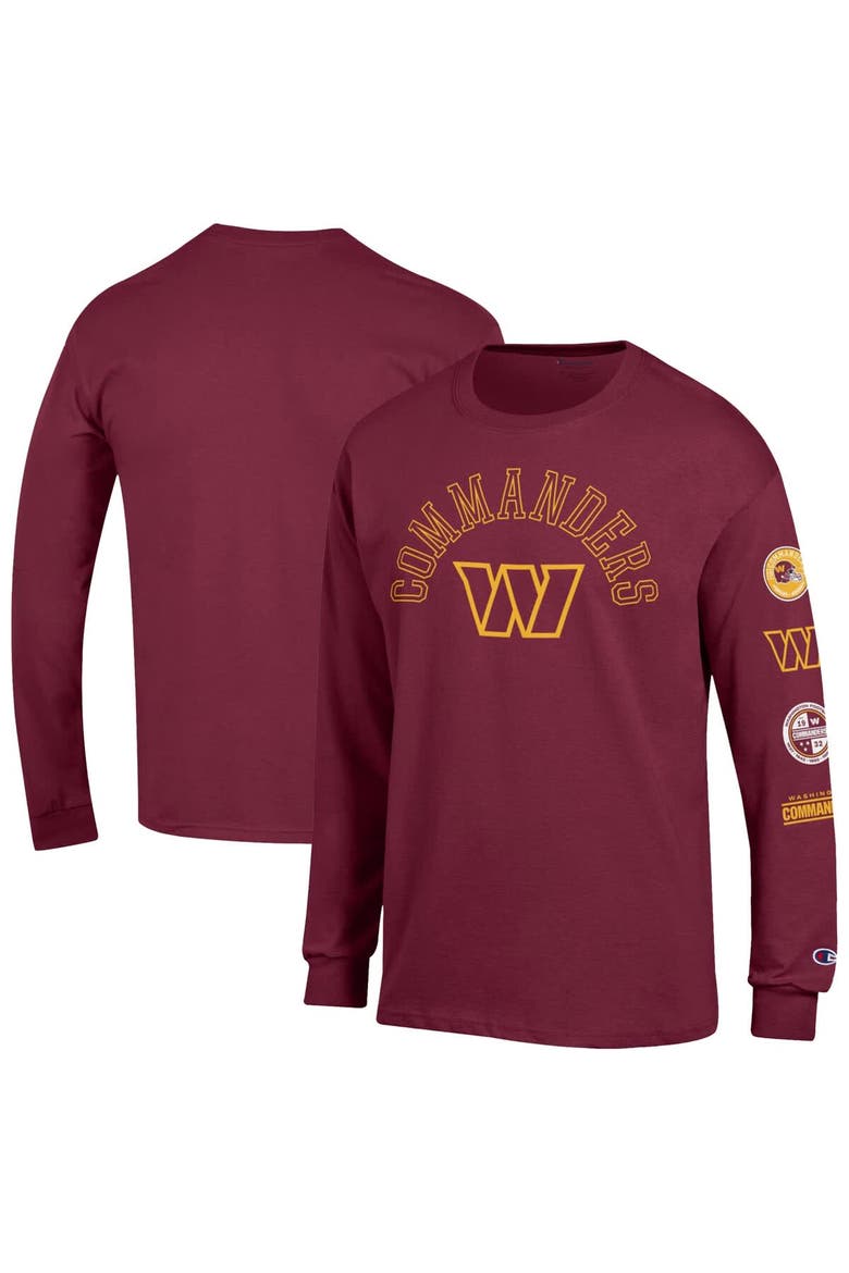 Men's Champion  Burgundy Washington Commanders Seal Long Sleeve T-Shirt, Main, color, Burgundy