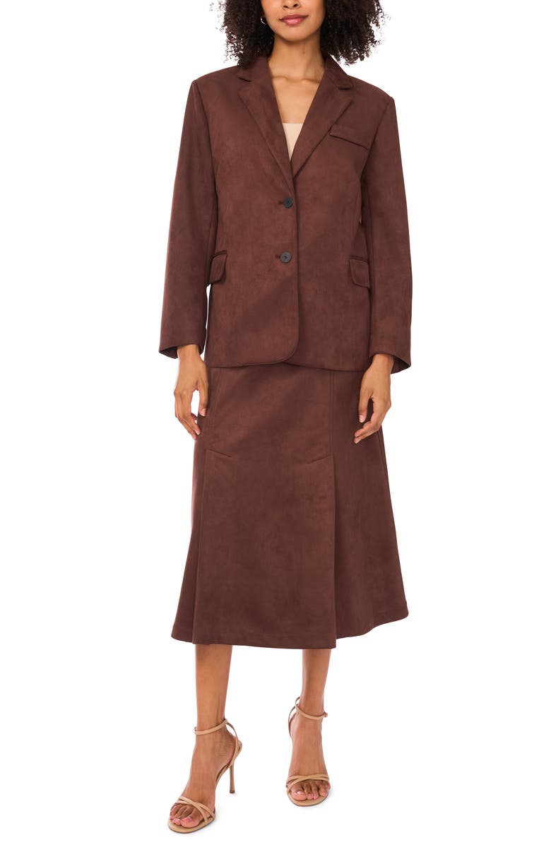 Halogen<sup>®</sup> Faux Suede Blazer, Alternate, color, Chocolate