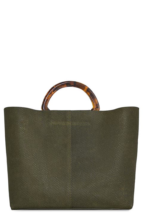 Resin Top Handle Tote Bag