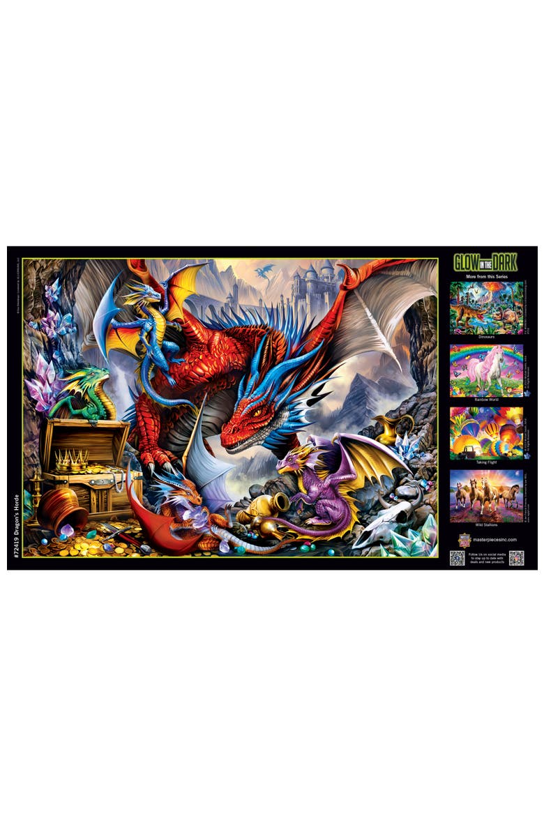 Glow in the Dark Dragon 1000pc Puzzle, Alternate, color, Multicolor