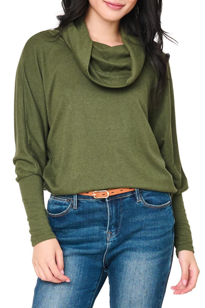 Cozy Up Cowl Neck Sweater, Main, color, MARTINI OLIVE