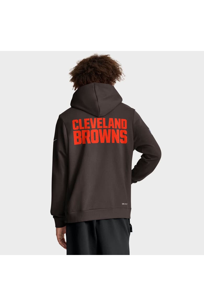 Men's Nike Brown Cleveland Browns Sideline Standard Issue Initial Home Dri-FIT Hoodie, Alternate, color, Brown