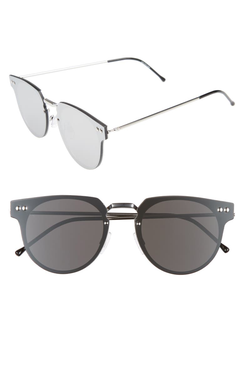 Cyber 48mm Mirrored Lens Sunglasses, Main, color, SILVER/ SILVER MIRROR