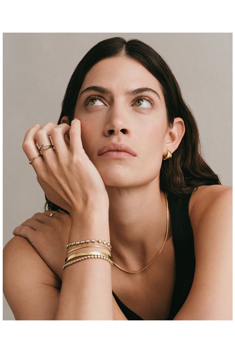 Lab Grown Diamond Bezel Bracelet, Alternate, color, 18CT GOLD VERMEIL /LAB DIAMOND