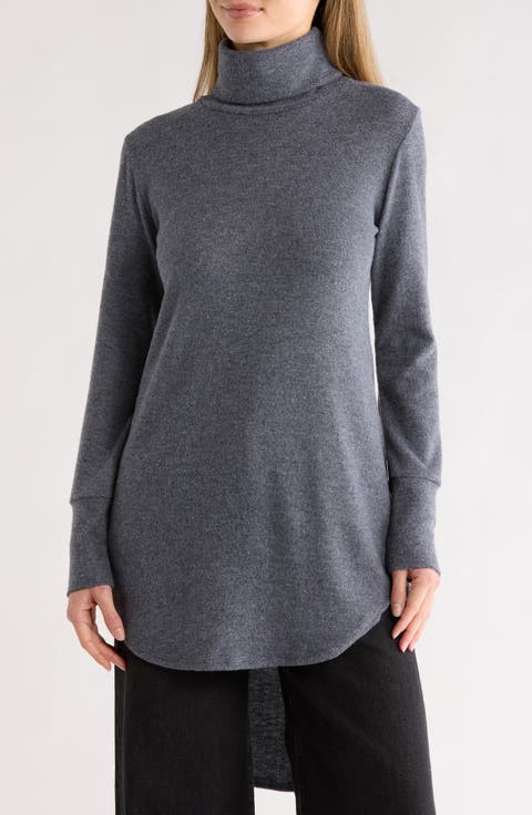 Turtleneck High-Low Tunic Sweater