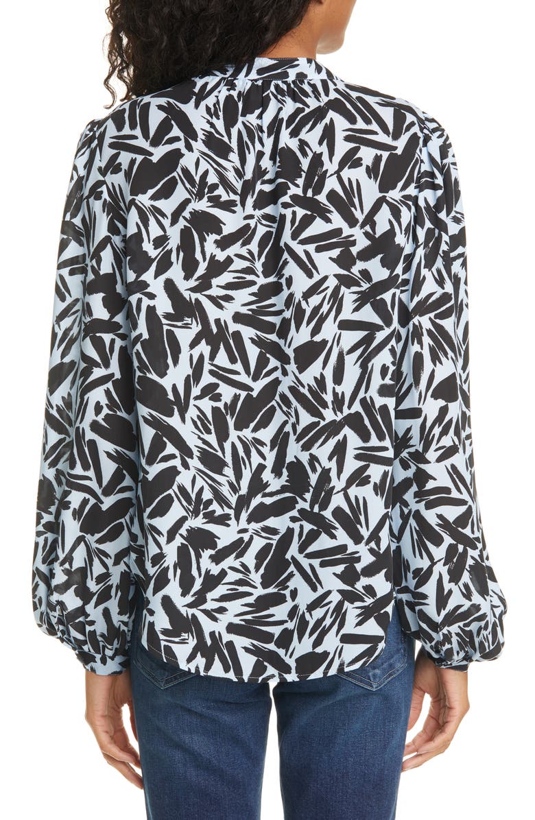 Veronica Beard Ashlynn Graphic Silk Blend Blouse, Alternate, color, 
