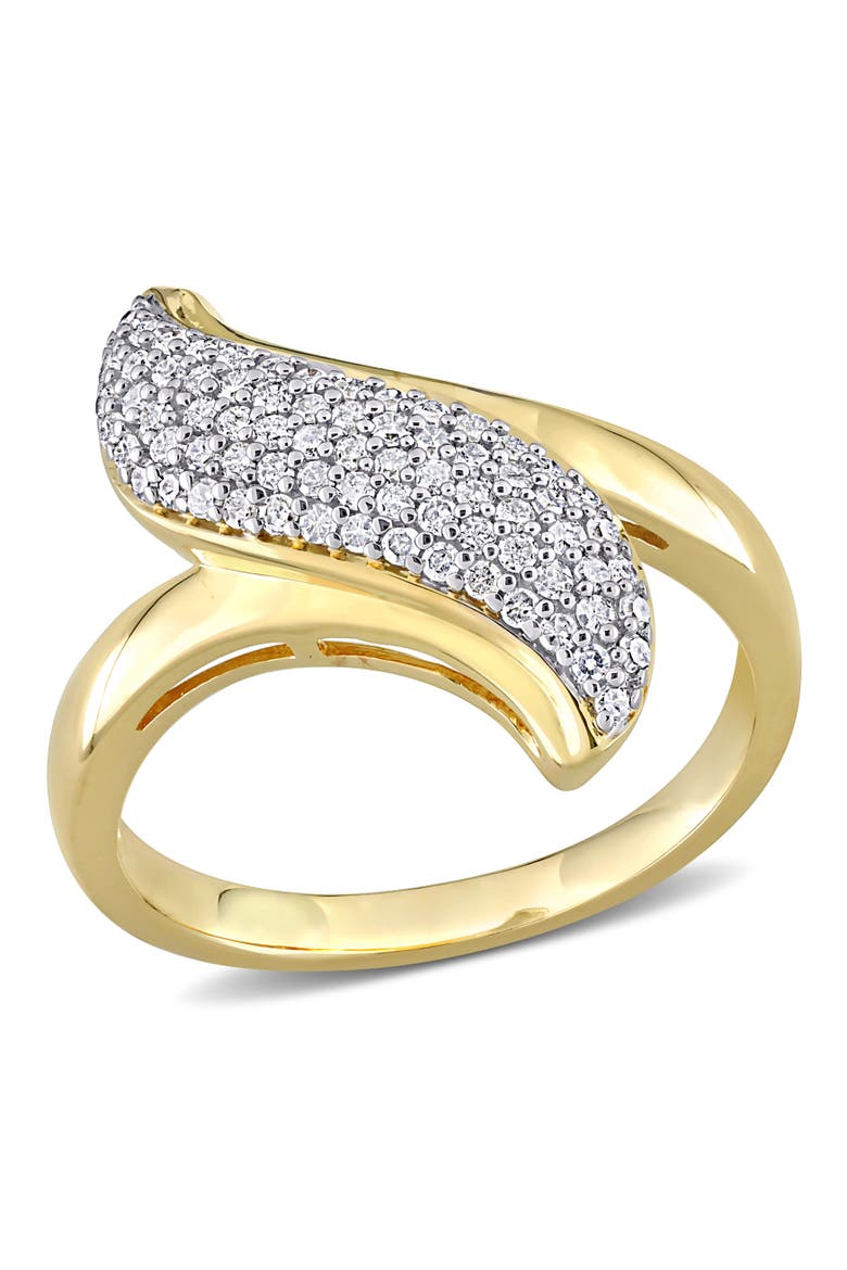 Diamond Swirl Ring Yellow-Plated Silver, Main, color, Yellow-Plated Sterling Silver