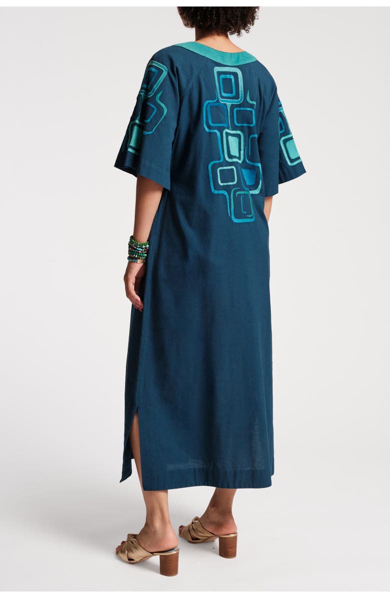 Frances Valentine Charming Caftan Maxi Jetson Print Cotton Linen, Alternate, color, 