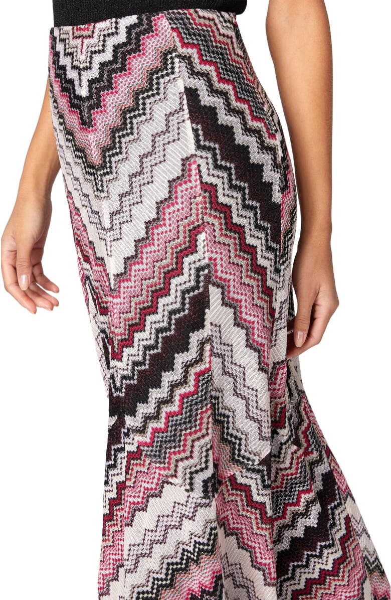 Missoni Long Flared Skirt With Lamé Serrated Zig Zag Pattern, Alternate, color, 