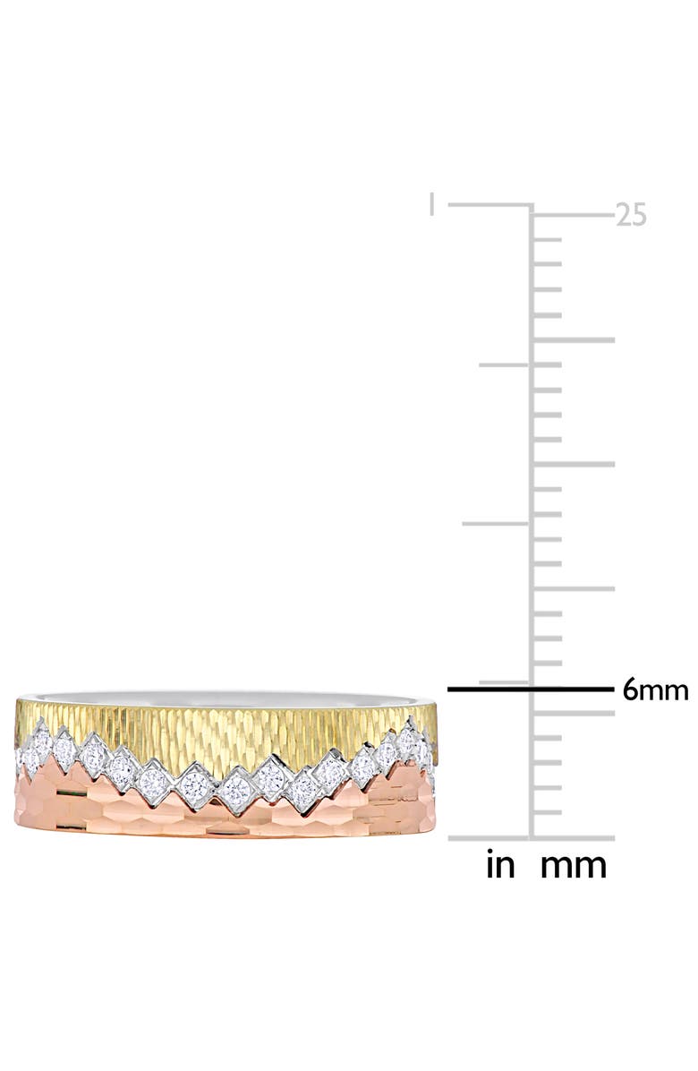 Julianna B. Cubic Zirconia Zigzag Wedding Band 14k, Alternate, color, 14K Gold