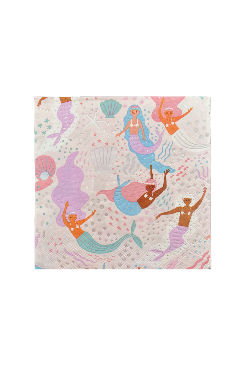 Mermaid Large Napkins, Main, color, Assorted Pre-Pack