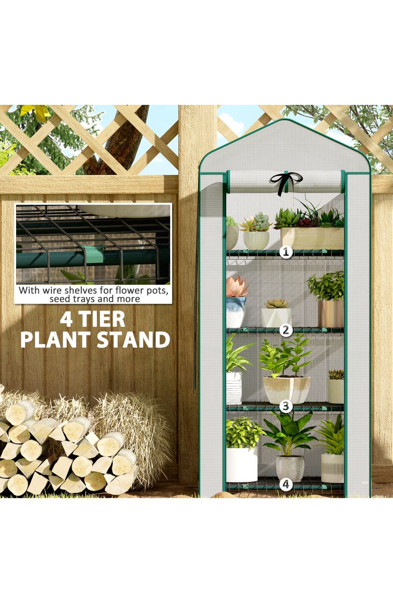 Outsunny Mini Greenhouse, Alternate, color, White