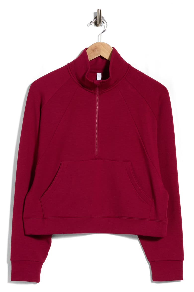 Cozy Knit Half-Zip Sweatshirt, Alternate, color, BURGUNDY BEET