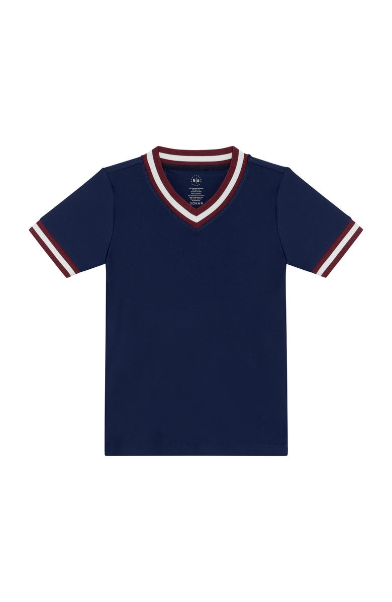 Courtside Kids Boys V Neck Practice Tee, Main, color, Navy