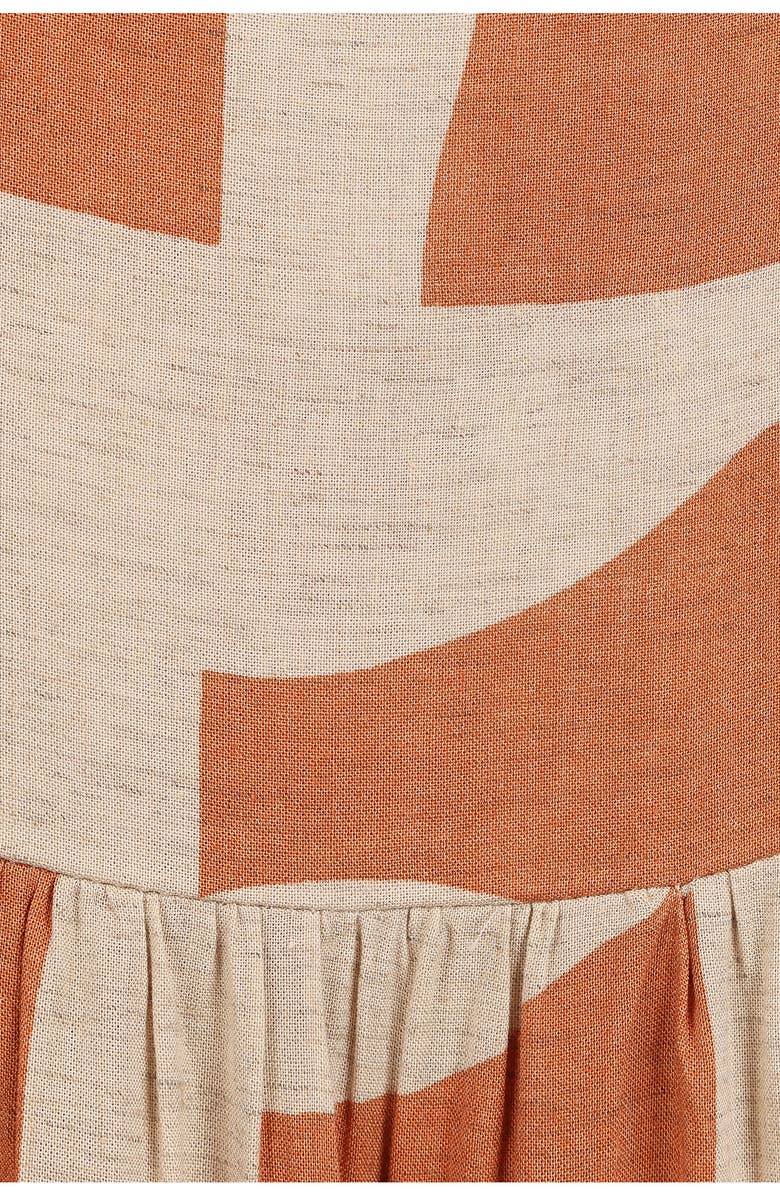 Petal & Pup Quincy Abstract Print Tiered Maxi Dress, Alternate, color, 