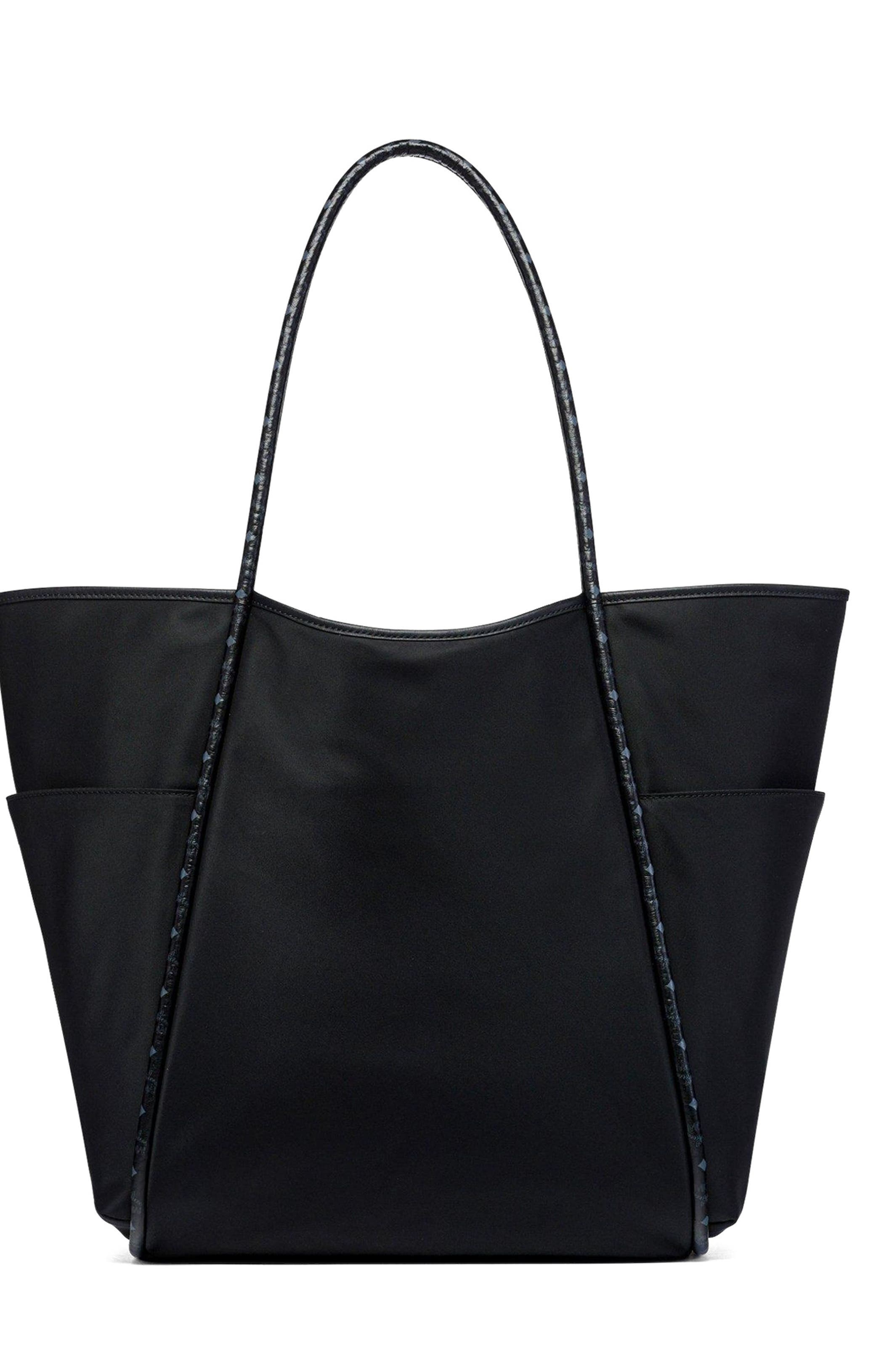 MCM Aren Shopper in ECONYLÂ<sup>®</sup> and Leather, Alternate, color, Black