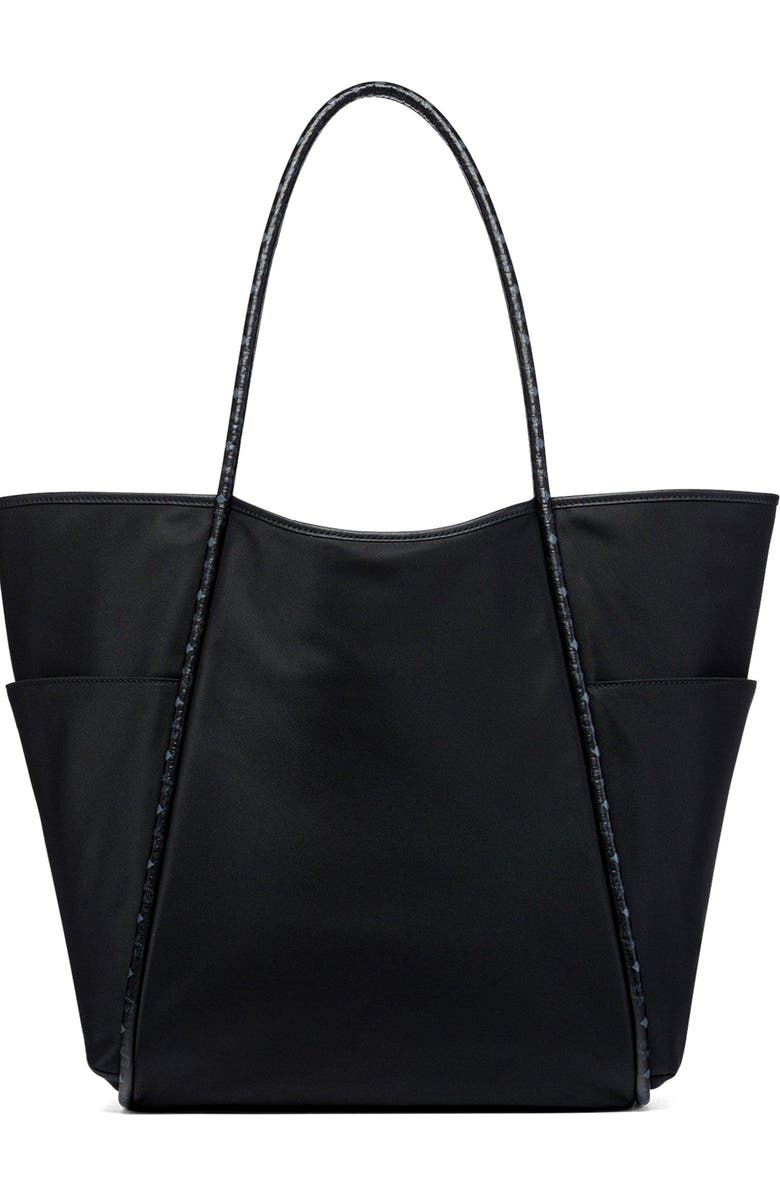 MCM Aren Shopper in ECONYLÂ<sup>®</sup> and Leather, Alternate, color, Black