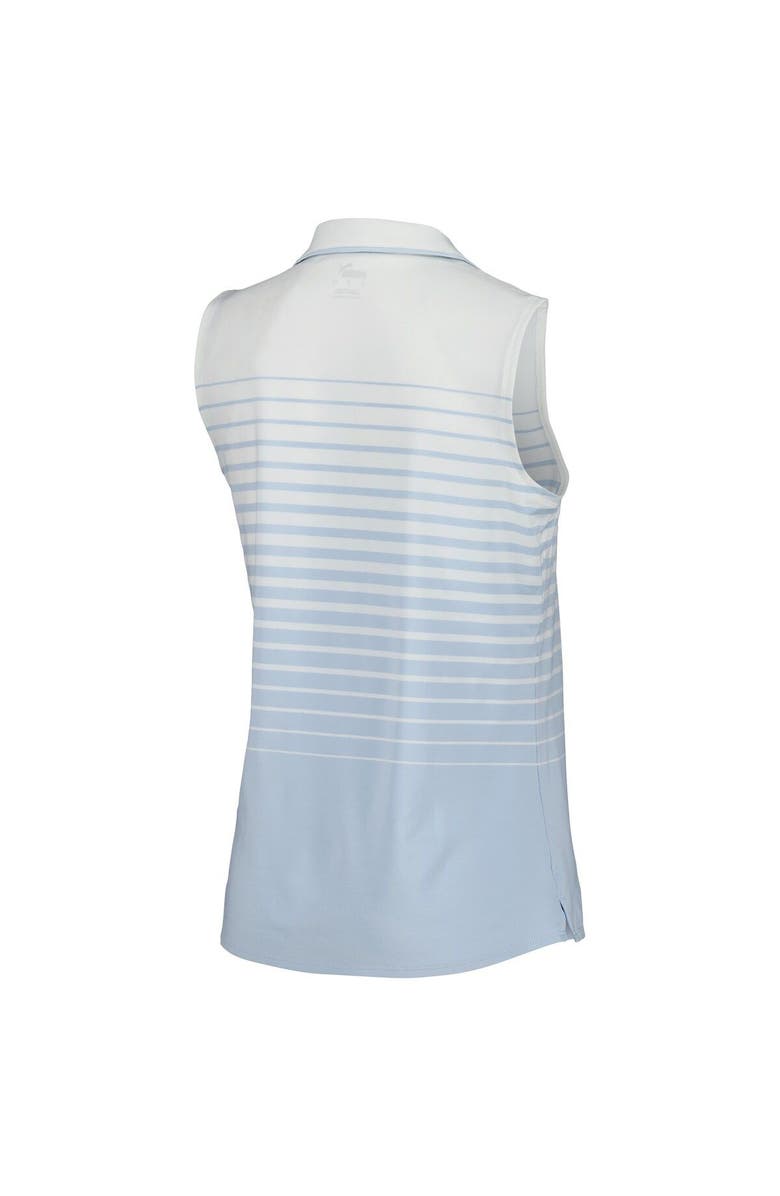 PUMA Women's Puma Light Blue Arnold Palmer MATTR Stripe Sleeveless V-Neck Polo, Alternate, color, Light Blue
