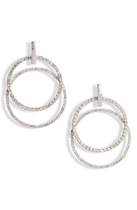 Double Crystal Hoop Earrings