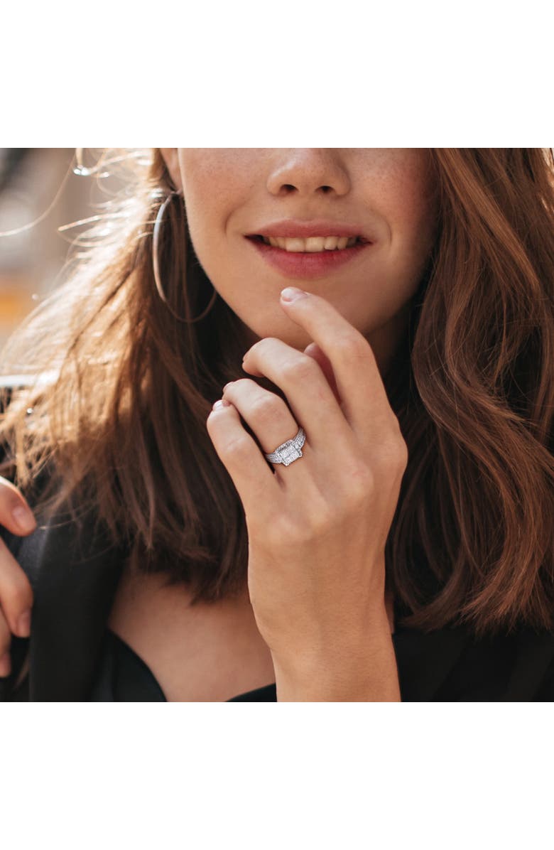 Julianna B. Diamond Princess Square Engagement Ring 10k, Alternate, color, 10K White Gold