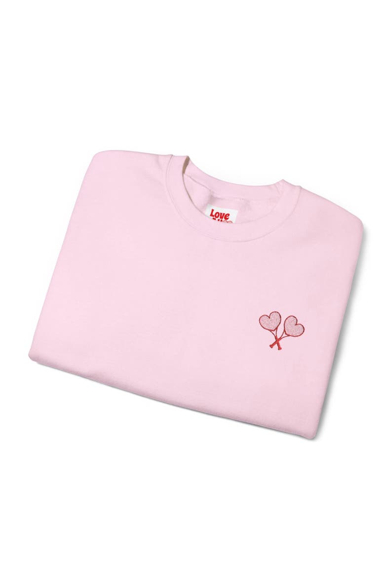 Adult Embroidered Crewneck Sweater, Alternate, color, Light Pink