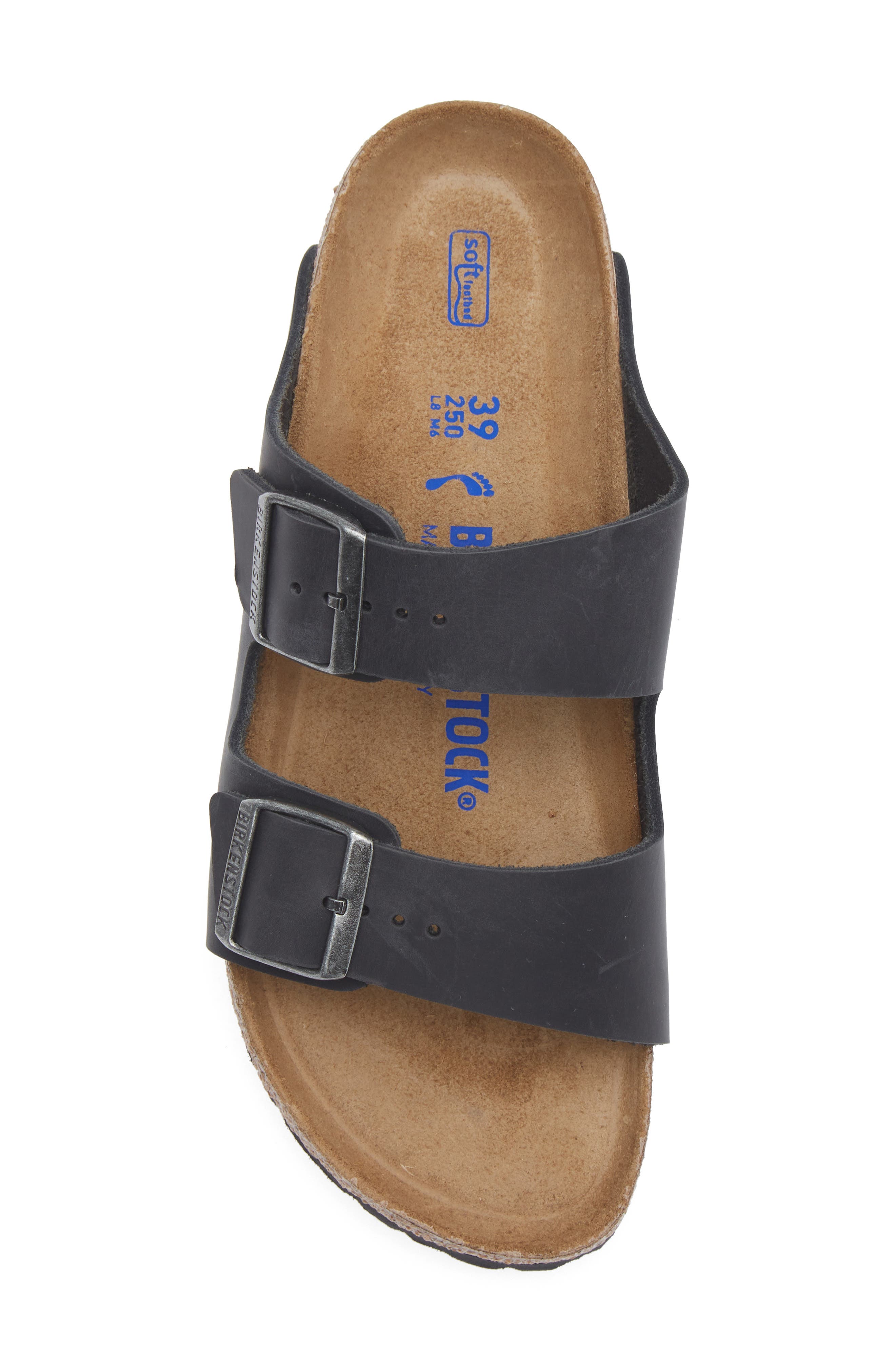 Arizona Soft Footbed Slide Sandal, Alternate, color, BLACK/ SILVER