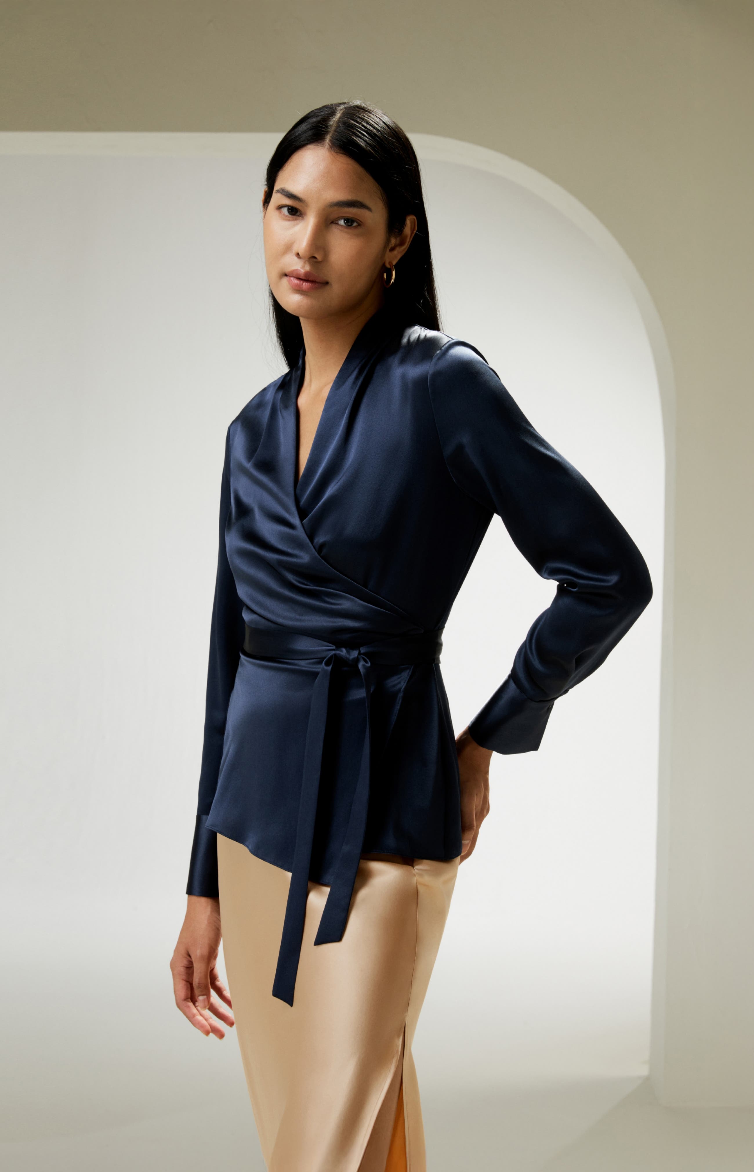 Silk Wrap Blouse - image 4