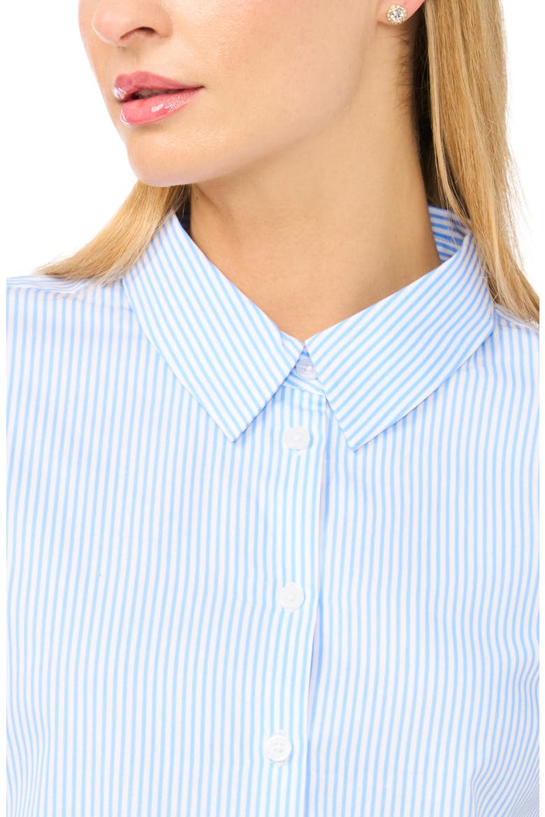 Stripe Puff Sleeve Button-Up Shirt, Alternate, color, AIRY BLUE