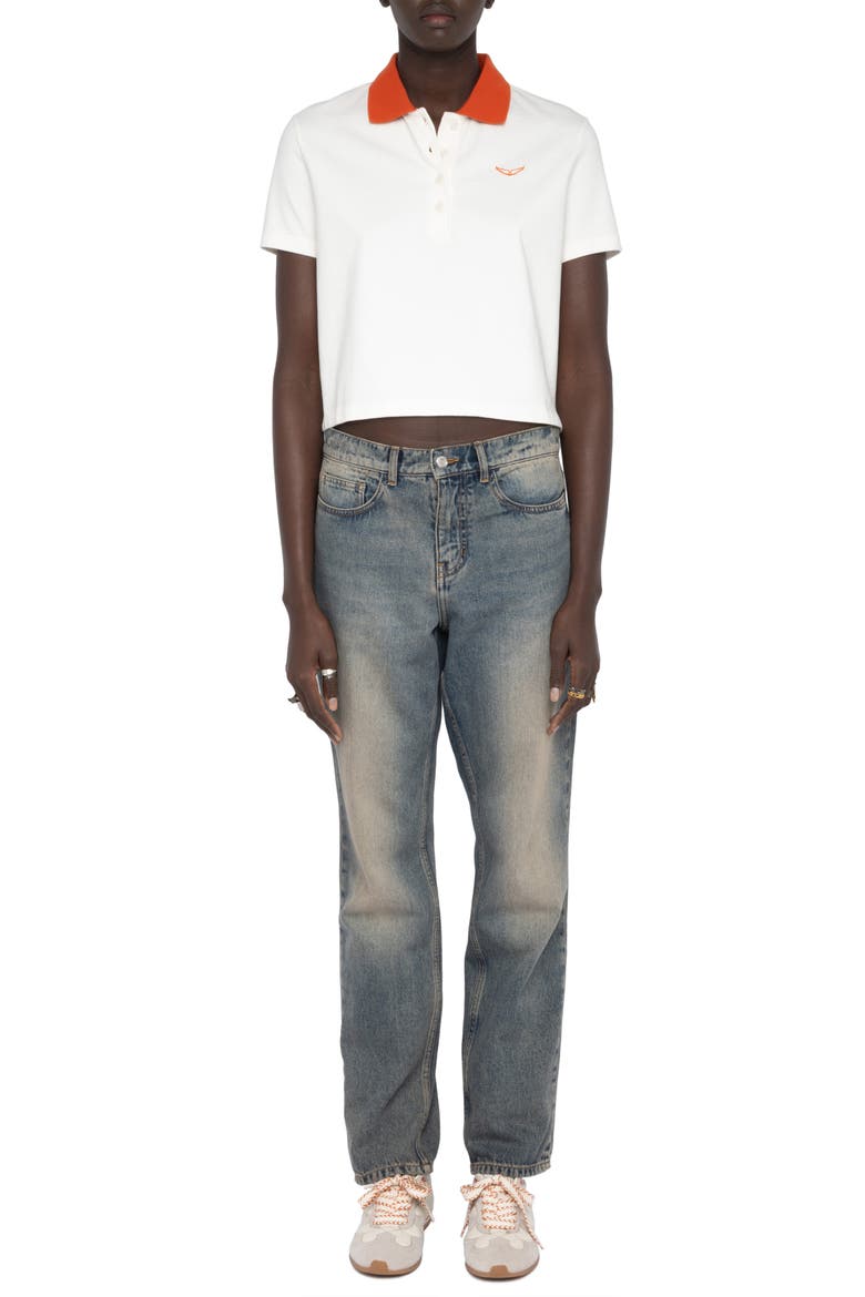 Mirta Crop Polo, Alternate, color, CREAM