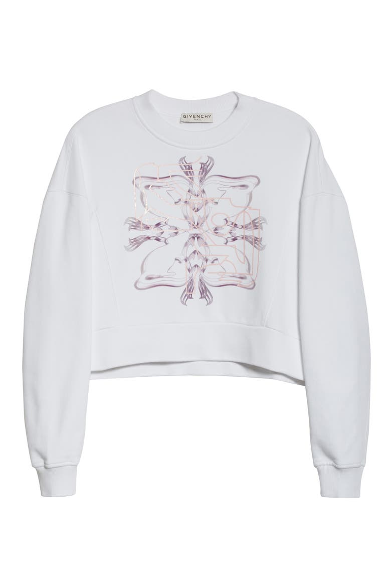 Logo Crop Sweatshirt (Nordstrom Exclusive), Alternate, color, WHITE