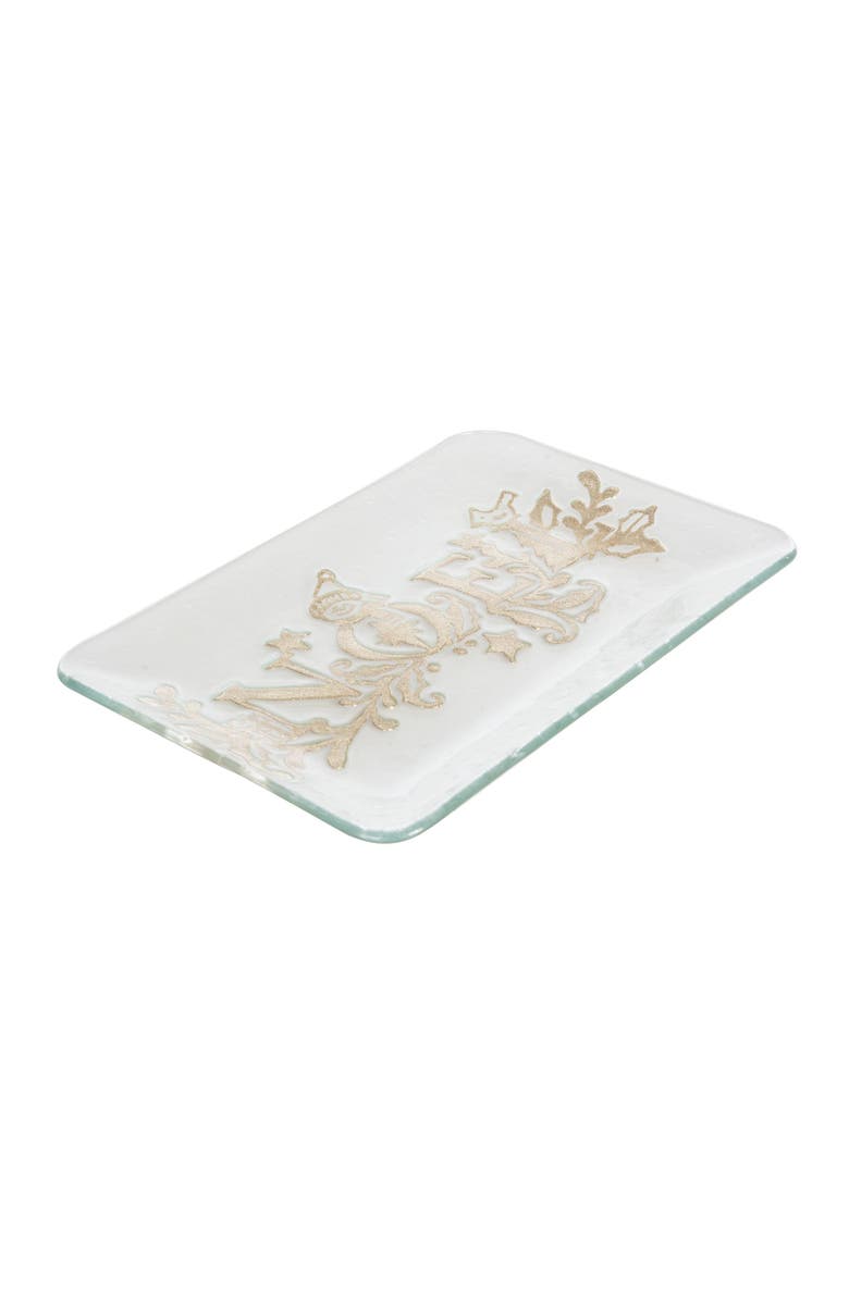 Gallerie II "Noel" Decorative 100% Glass Christmas Plate Tray 9" x 12.5", Alternate, color, 