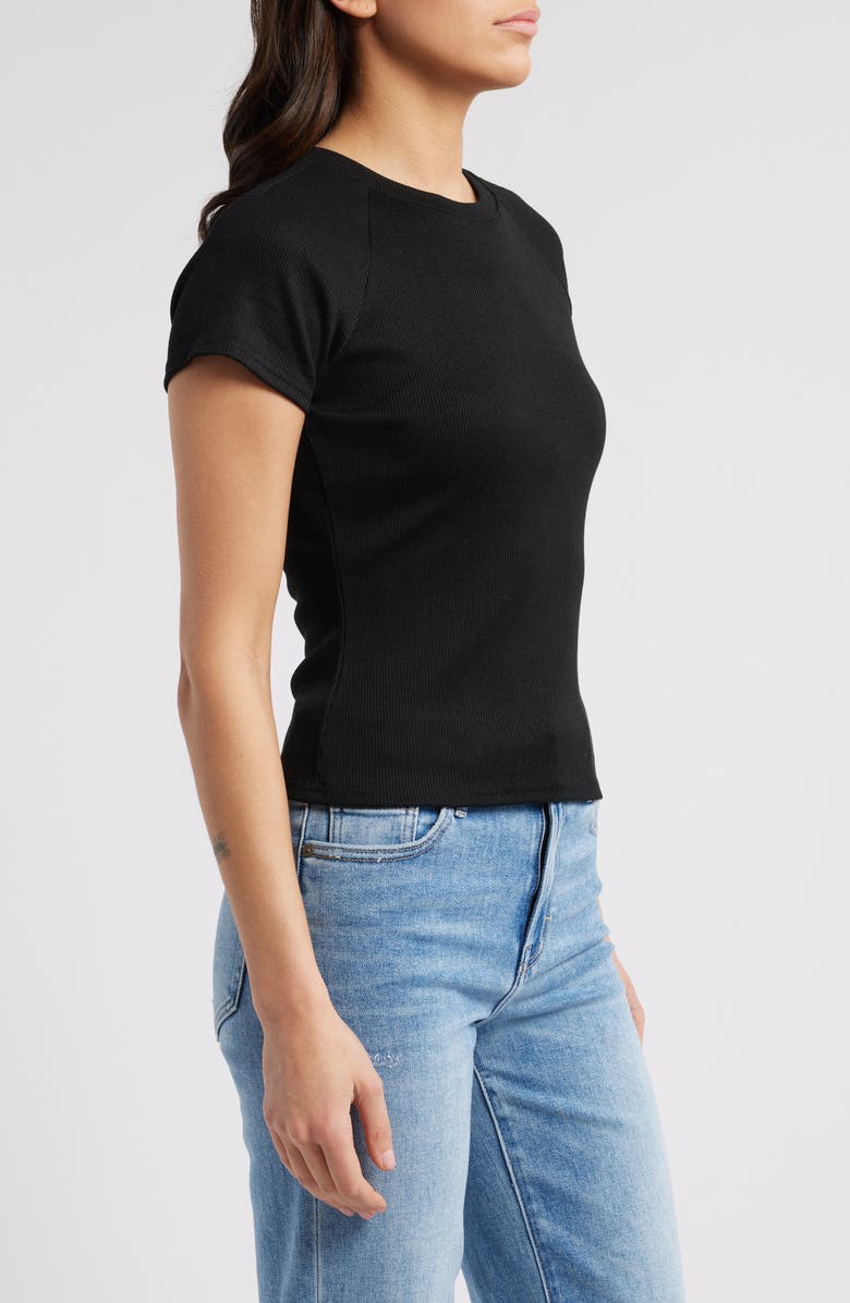 PAIGE Bijou Rib T-Shirt, Alternate, color, Black