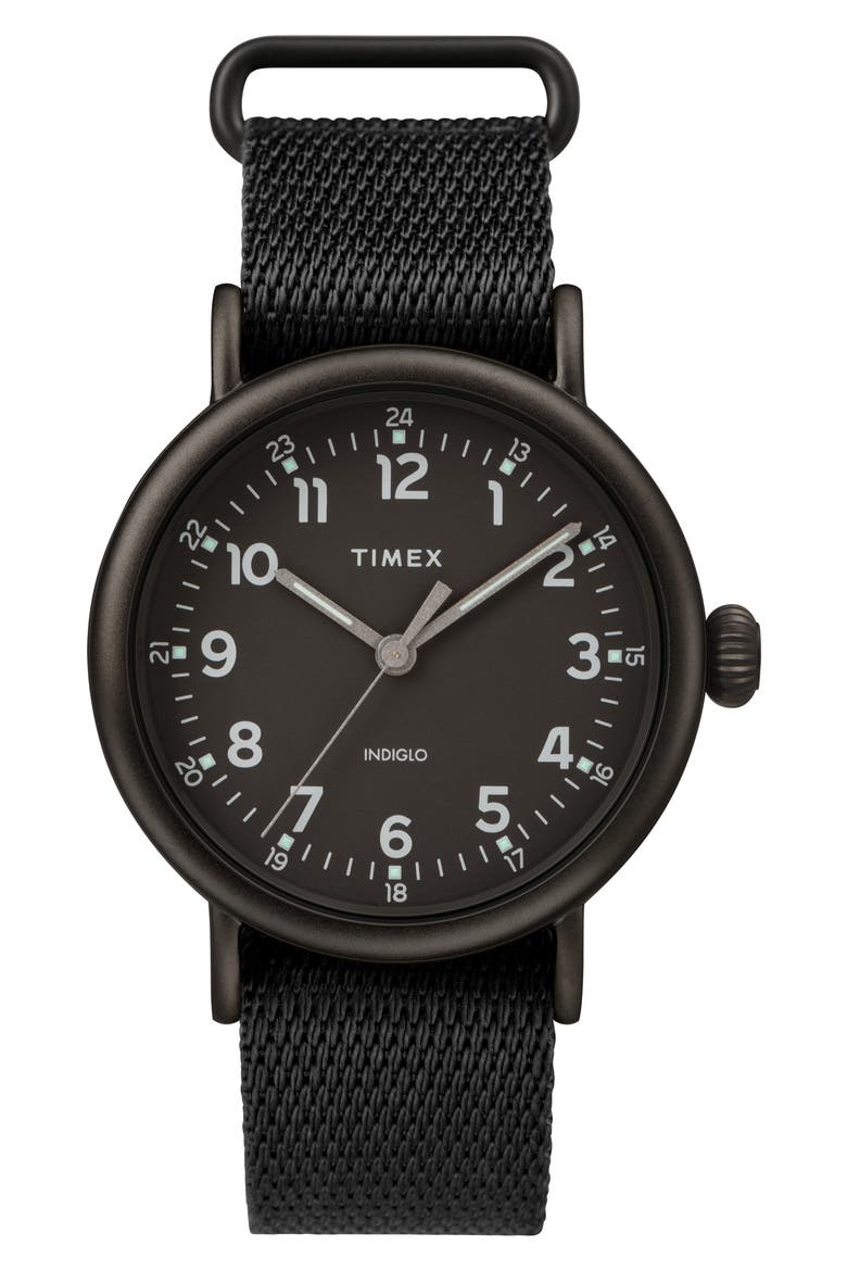 Standard Textile Strap Watch, 41mm, Main, color, BLACK