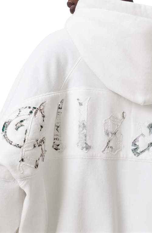 Allsaints Womens Optic White Talon Graphic-print Relaxed-fit Organic-cotton Hoody