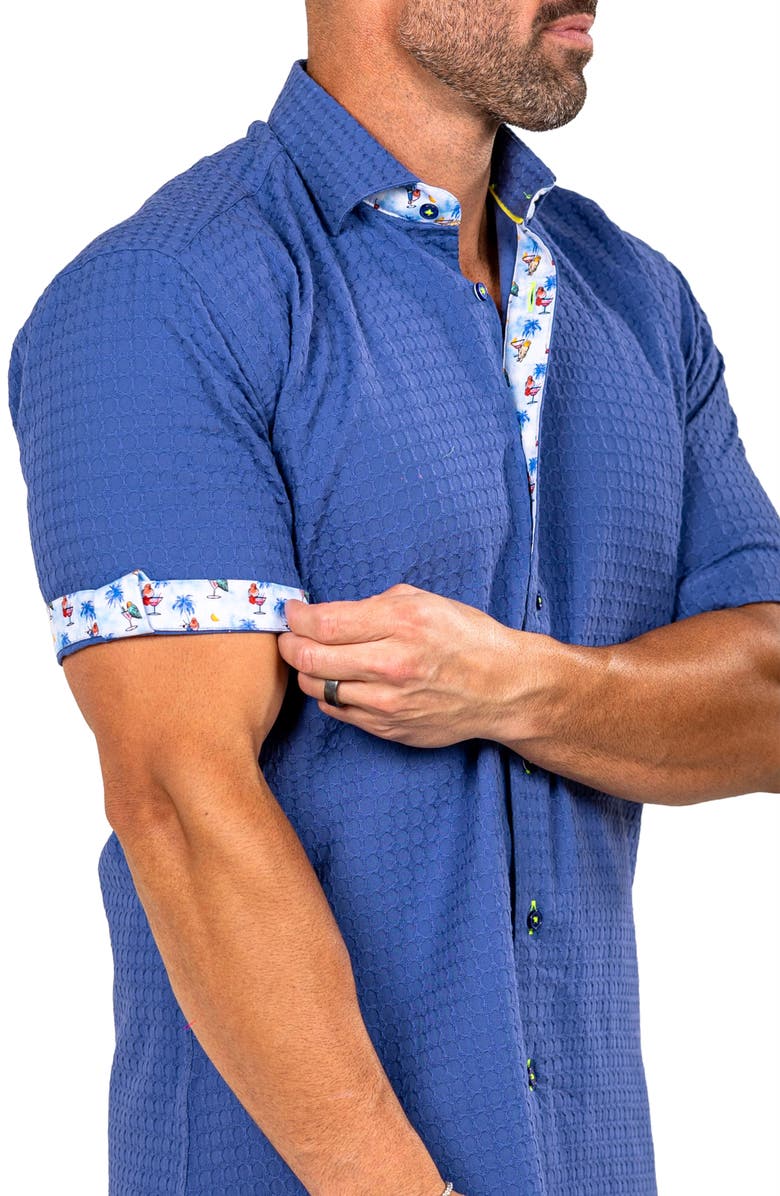 Maceoo Galileo Marthy Short Sleeve Cotton Button-Up Shirt, Alternate, color, 