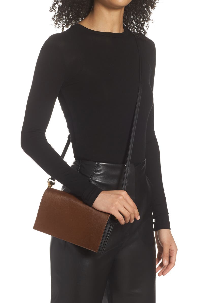 AllSaints Smith Genuine Calf Hair Crossbody Bag, Alternate, color,