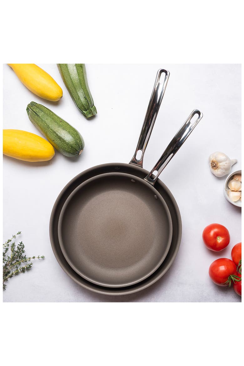 2-Piece Set of PureGlide Pro 3-Ply Fry Pans, Alternate, color, STAINLESS STEEL
