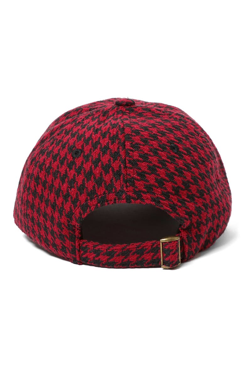 Wool Adjustable Baseball Cap, Alternate, color, BLACK RED HOUNDSTOOTH PETIT