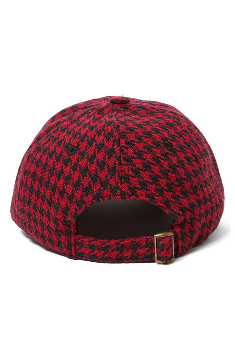 Clare V. Wool Adjustable Baseball Cap, Alternate, color, Black Red Houndstooth Petit