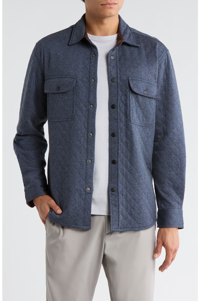Quilted Shirt Jacket, Main, color, NAVY HEATHER