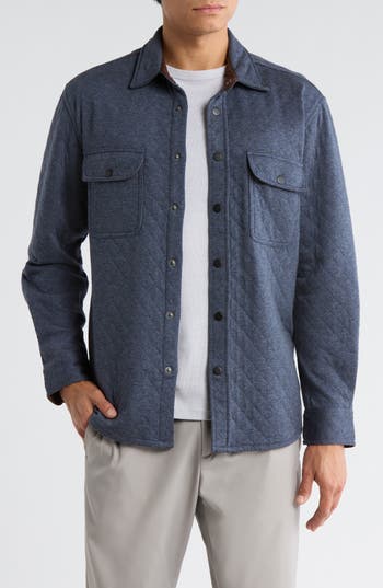 Vintage 1946 Quilted Shirt Jacket In Blue